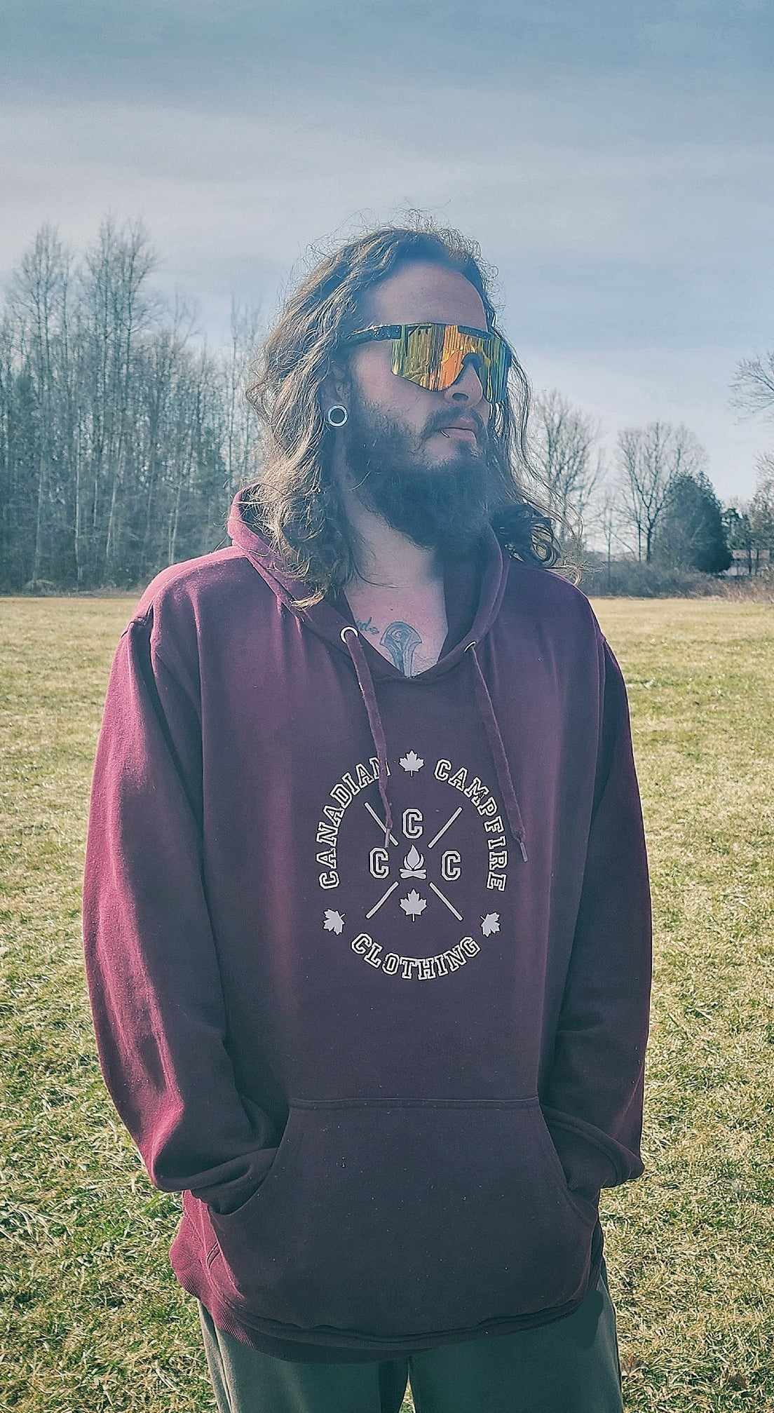 Enjoying the mild winter while sporting one of our hoodies